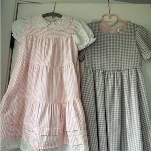 Pink and Gray Kids Casual Dresses